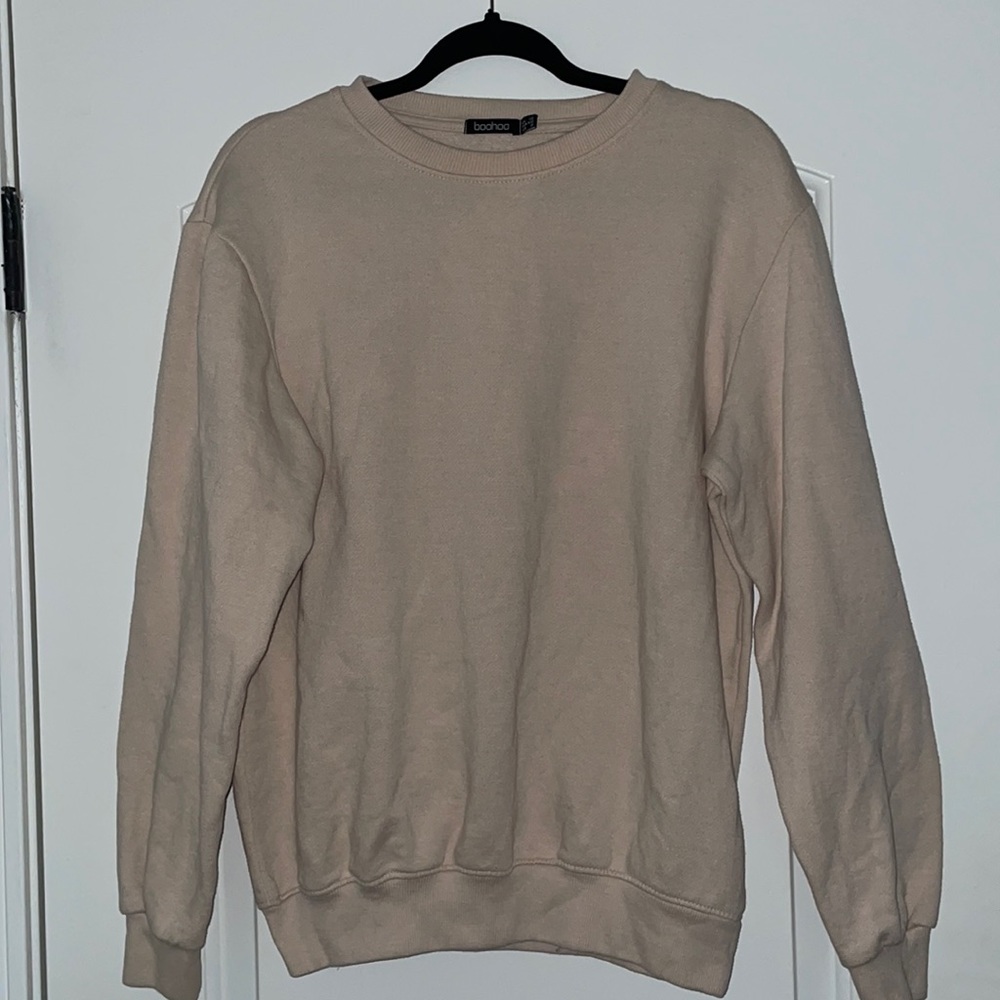 Nude/beige/tan oversized crewneck sweatshirt